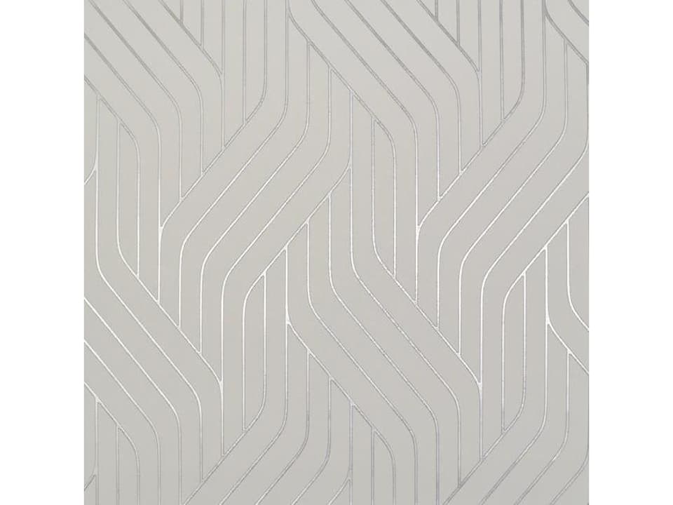 Antonina Vella Modern Metals White Silver Ebb Flow Wallpaper