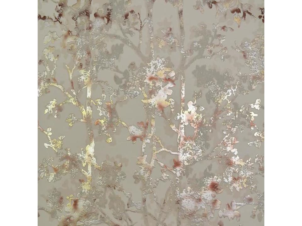 Antonina Vella Modern Metals Khaki Shimmering Foliage Wallpaper