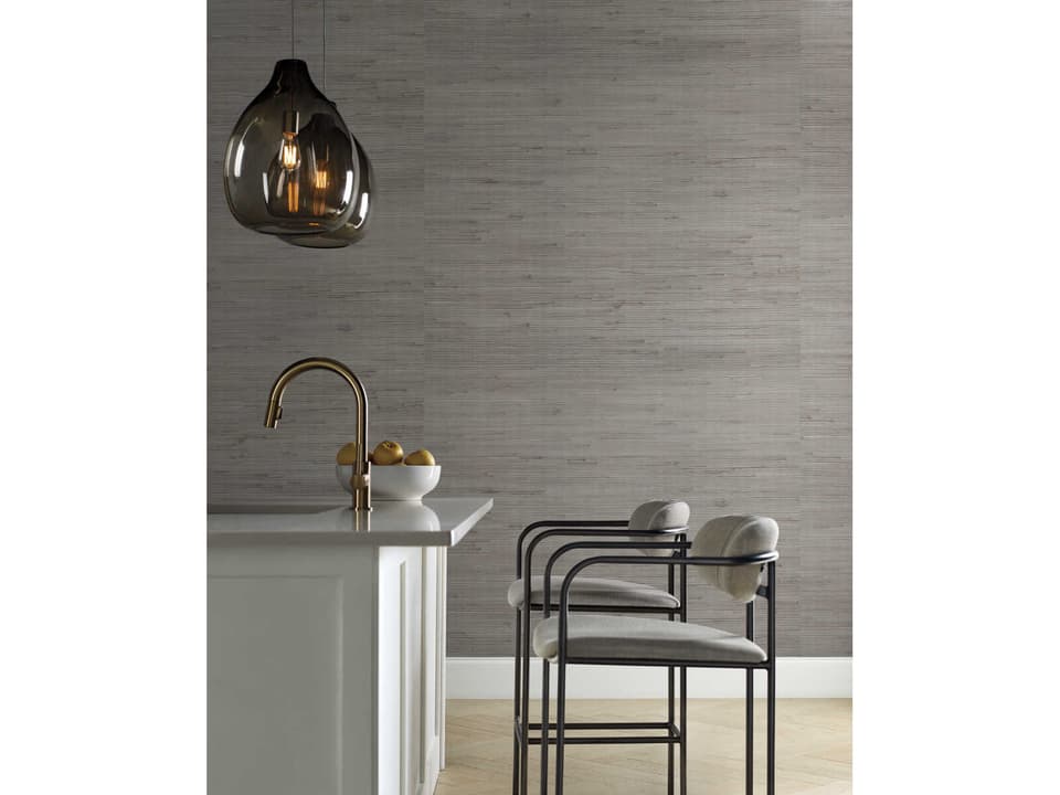 Modern Nature 2nd Edition Silver Blue Metallic Jute Wallpaper