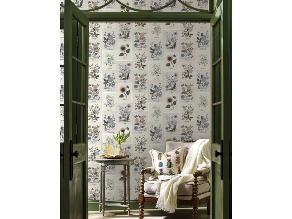 Rifle Paper Co. Second Edition Beige Black Botanical Prints Wallpaper