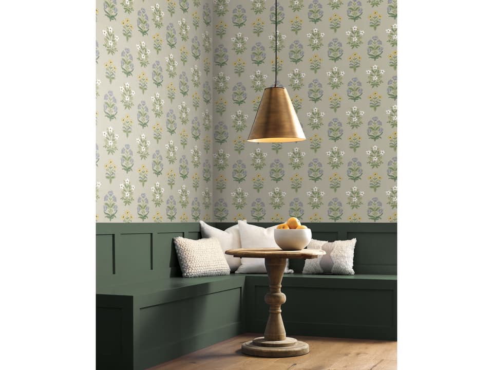 Rifle Paper Co. Second Edition Beige Purple Mughal Rose Wallpaper