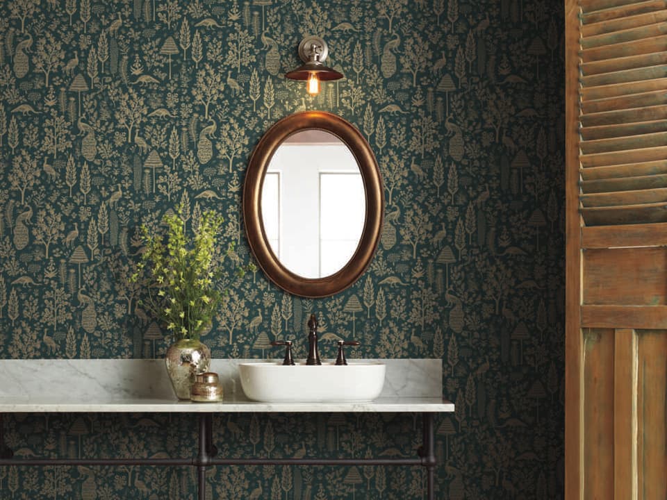 Rifle Paper Co. Second Edition Brown Menagerie Toile Wallpaper