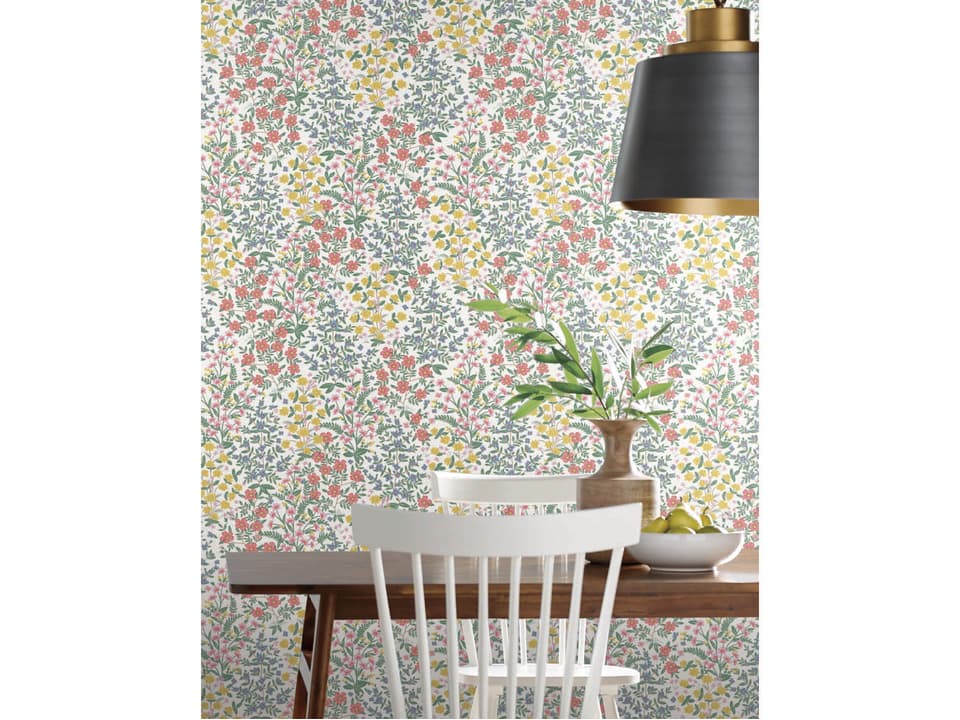 Rifle Paper Co. Second Edition White Pink Wildwood Garden Wallpaper