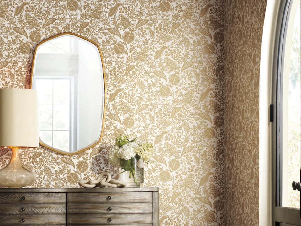 Rifle Paper Co. Second Edition White Pomegranate Wallpaper
