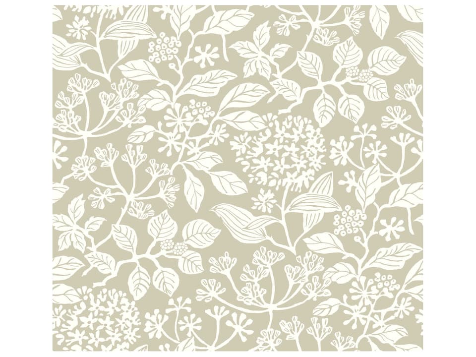 Antonina Vella Taupe Botanical Wallpaper