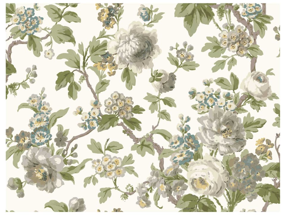 Antonina Vella Neutral Vintage Floral Wallpaper
