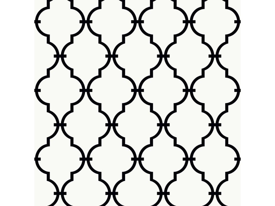 IBC 4 Black White, III Black Modern Trellis Wallpaper