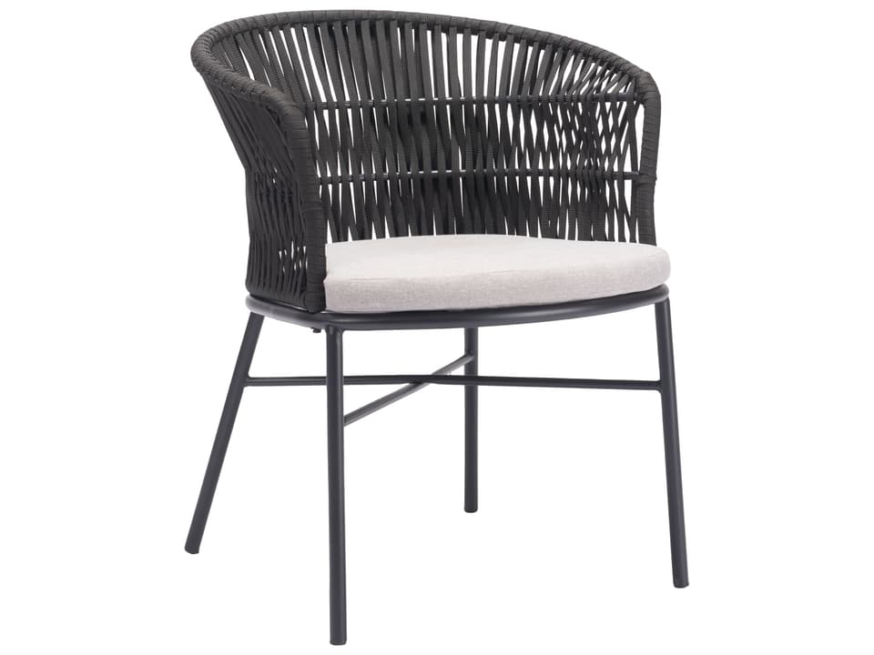 Freycinet Black Steel Cushion Side Dining Chair Set of 2