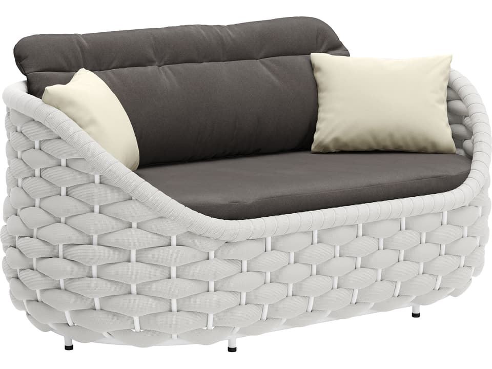 Coral Reef Olefin Fabric Loveseat in Gray