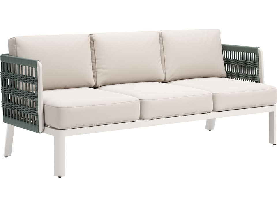 Bridgehampton 3-Seat Olefin Fabric Sofa in Off White