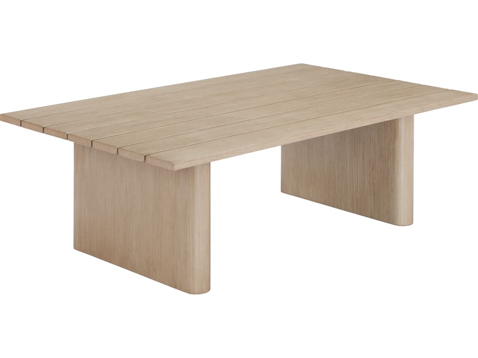 Duna Rectangle Coffee Table Natural Faux Wood Aluminum