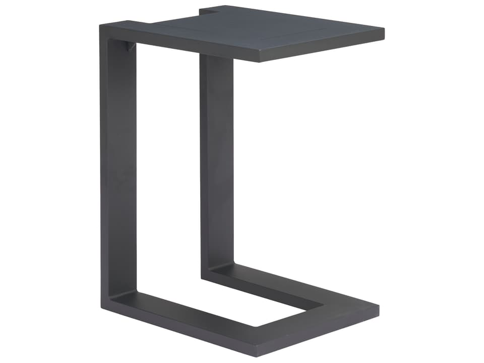Tudi Rectangle Side Table in Black Powder-Coated Aluminum