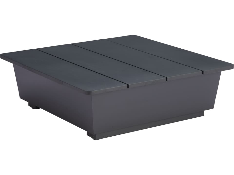 Tien 32-Inch Square Aluminum End Table in Black