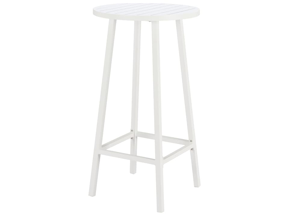 Ren Round Bar Table in White Powder Coated Aluminum