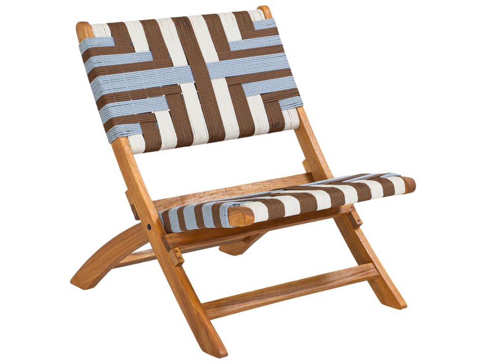 Sunshine Multicolor Wood Wicker Lounge Chair in Acacia and Synthetic Rattan