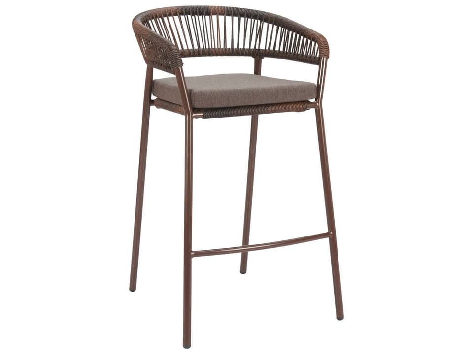 Skye Brown Rope Cushion Bar Stool