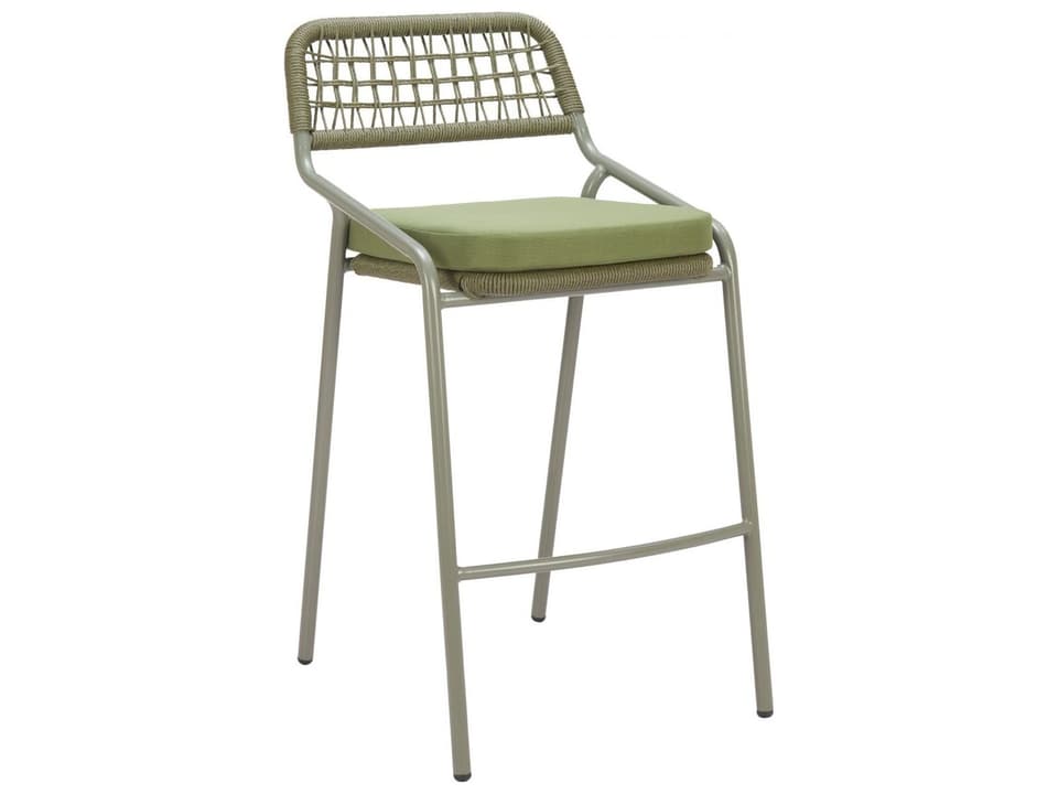 Rio Green Rope Cushion Bar Stool