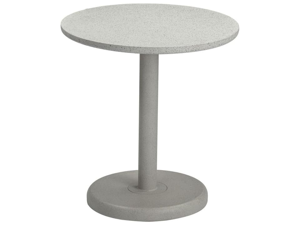 Liora 28-Inch Round Outdoor Bistro Table in White Faux Terrazzo