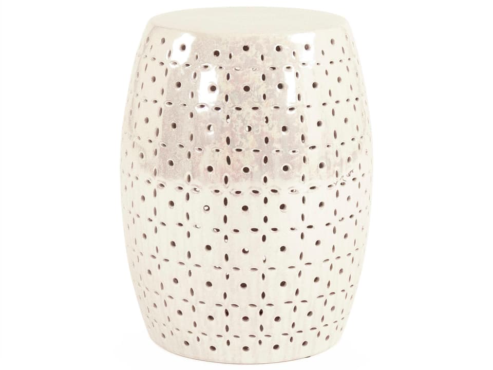 Lovell Ceramic Garden Stool in Iridescent Grey