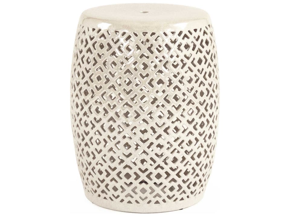 Lorin Iridescent Grey Ceramic Accent Stool