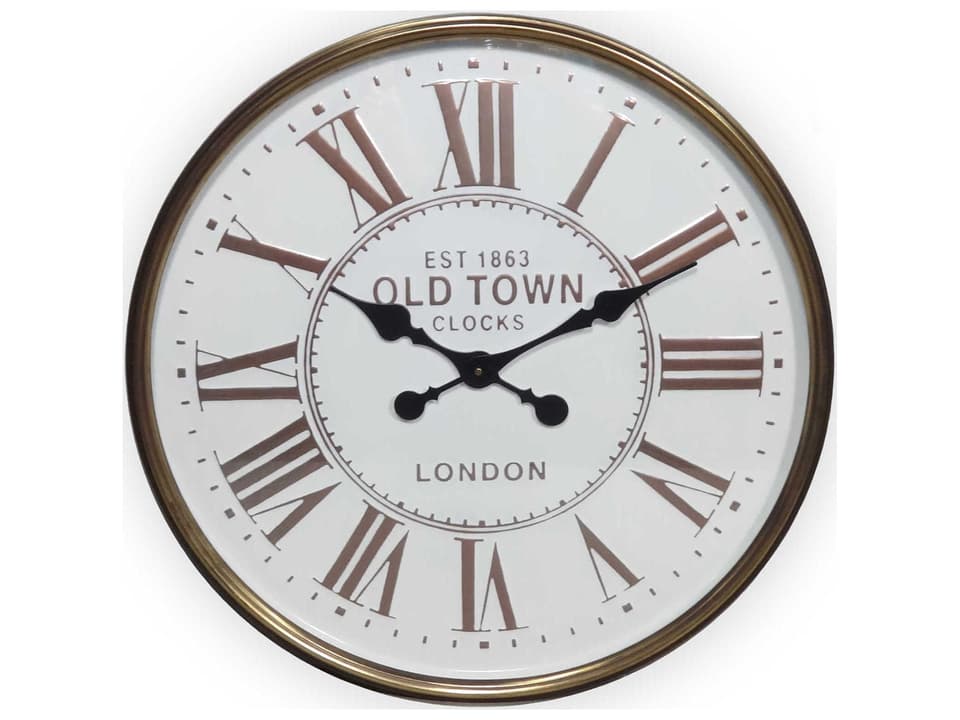 Industrial Iron Wall Clock with Roman Numerals