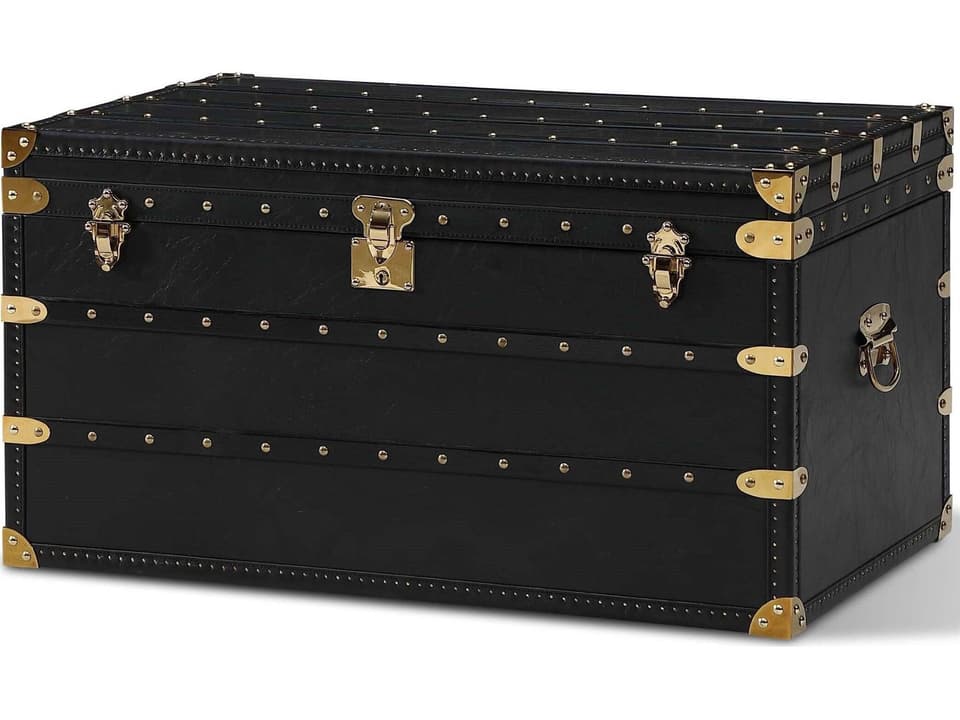 Mallorca Black And Gold Metal Storage Trunk