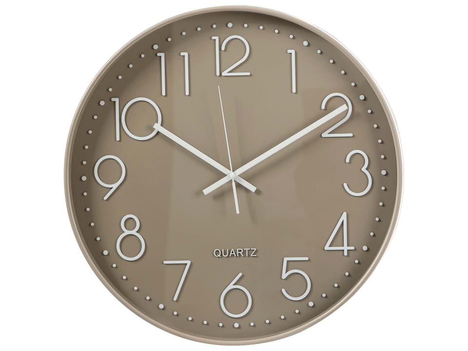 Langford Taupe Round Wall Clock
