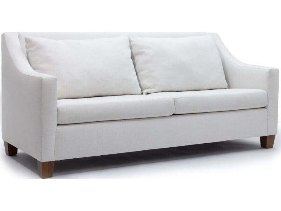 Alden Brown Bone White Upholstered Sofa