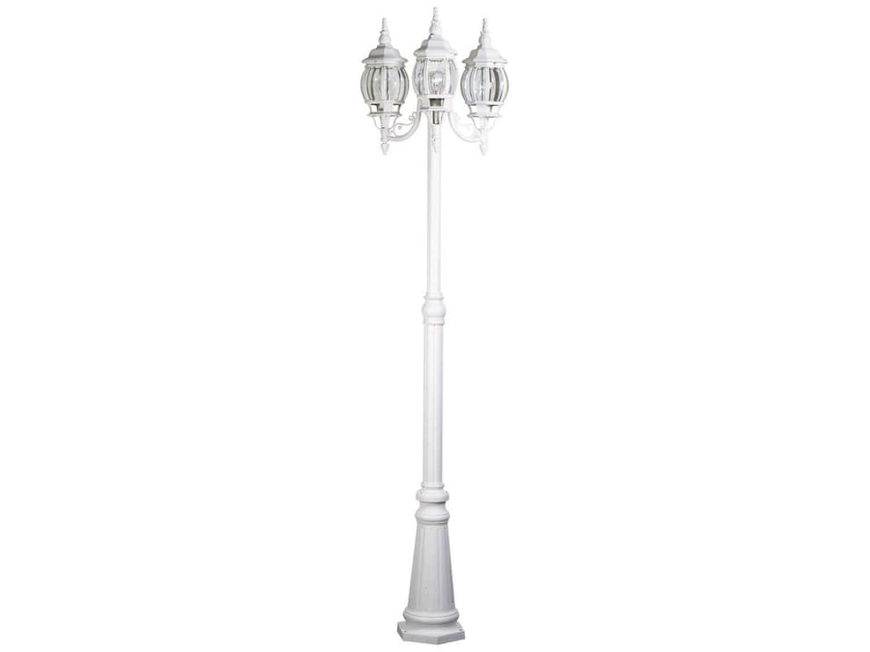 Classico 3-Light Outdoor Post Light in Rust with Clear Glass