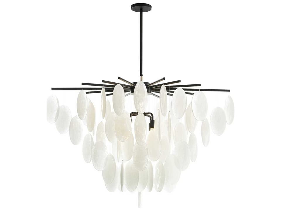 Jay Jeffers 8-Light Blackened White Glass Linear Chandelier