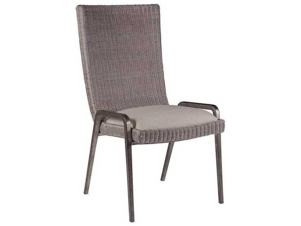 Home Iteration Upholstered Dining Side Chair in Antiqued Silver and Natural Vanilla