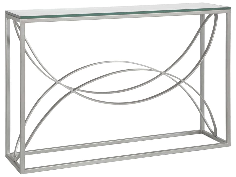 Home Metal Designs Ellipse Console Table in Argento Finish
