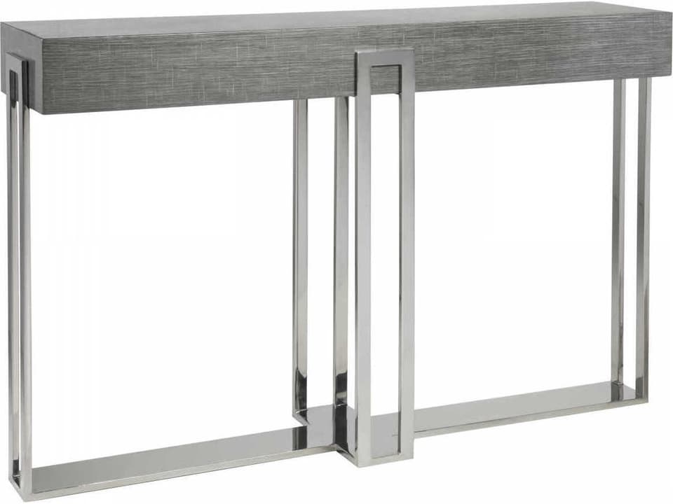 Home Iridium 54-Inch Console Table in Silver with Stainless Steel Base