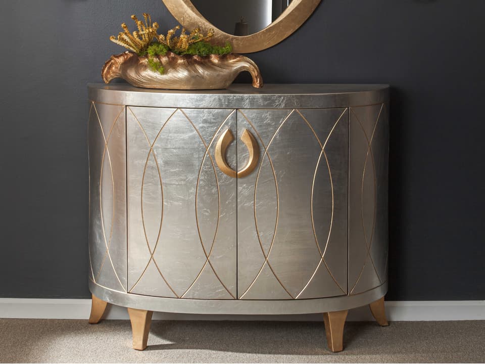 Warm Silver Leaf Gold Accent Chest