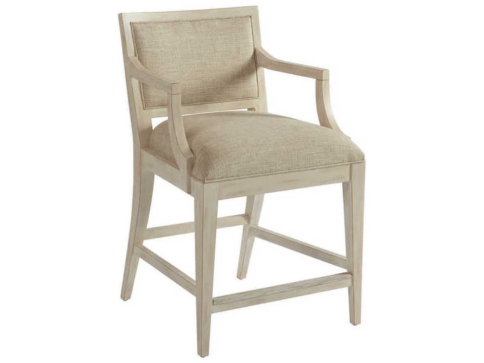 Newport Eastbluff Upholstered Counter Stool in Sailcloth and Ivory Fabric
