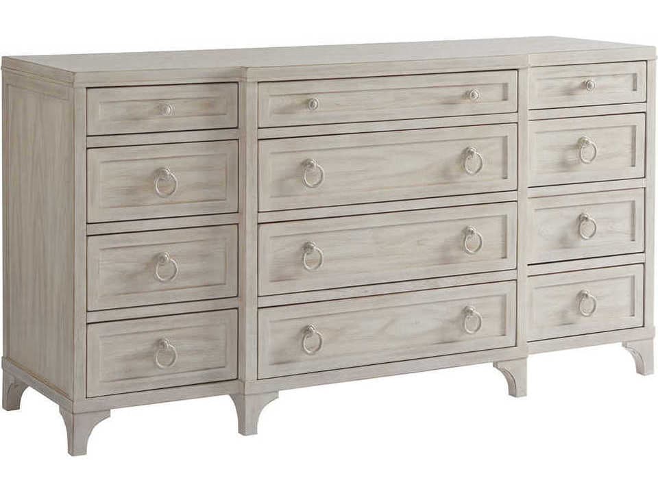 Newport Garnet Breakfront 12-Drawer Dresser in Sailcloth