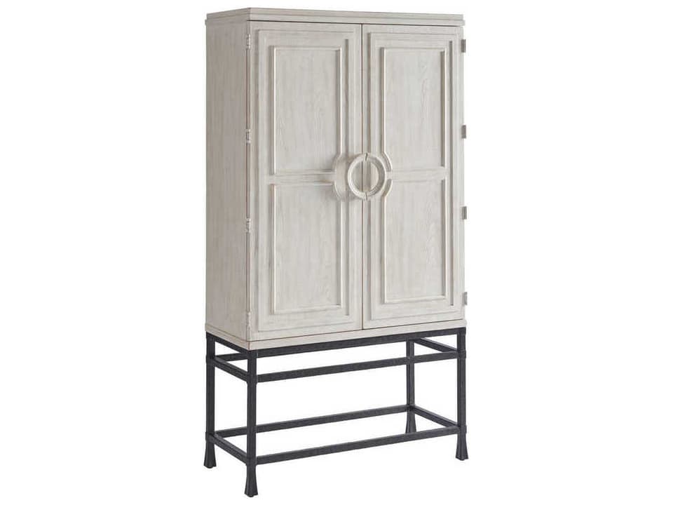 Newport Jade Bar Chest on Stand in Sailcloth Finish