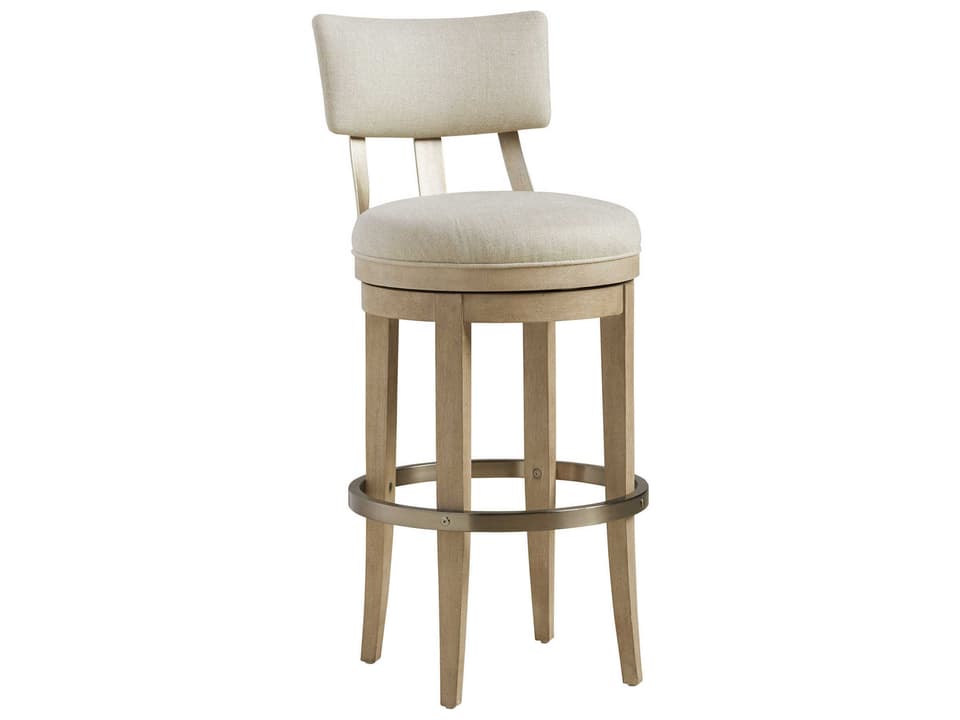 Malibu Cliffside Swivel Upholstered Bar Stool in Moonshadow Linen