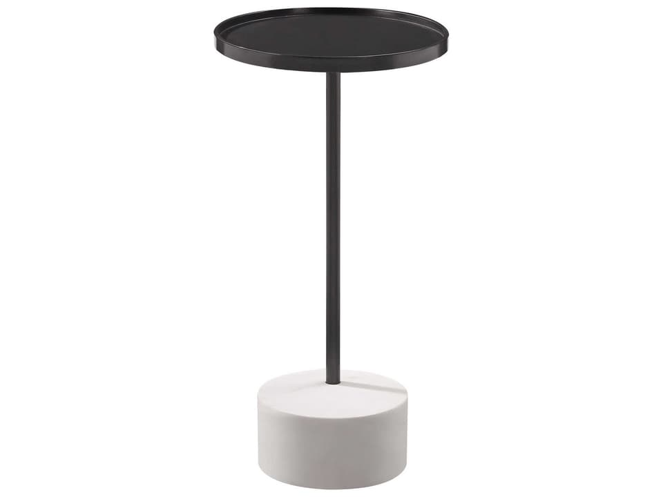 Banyan Round End Table in Bronze and Marble