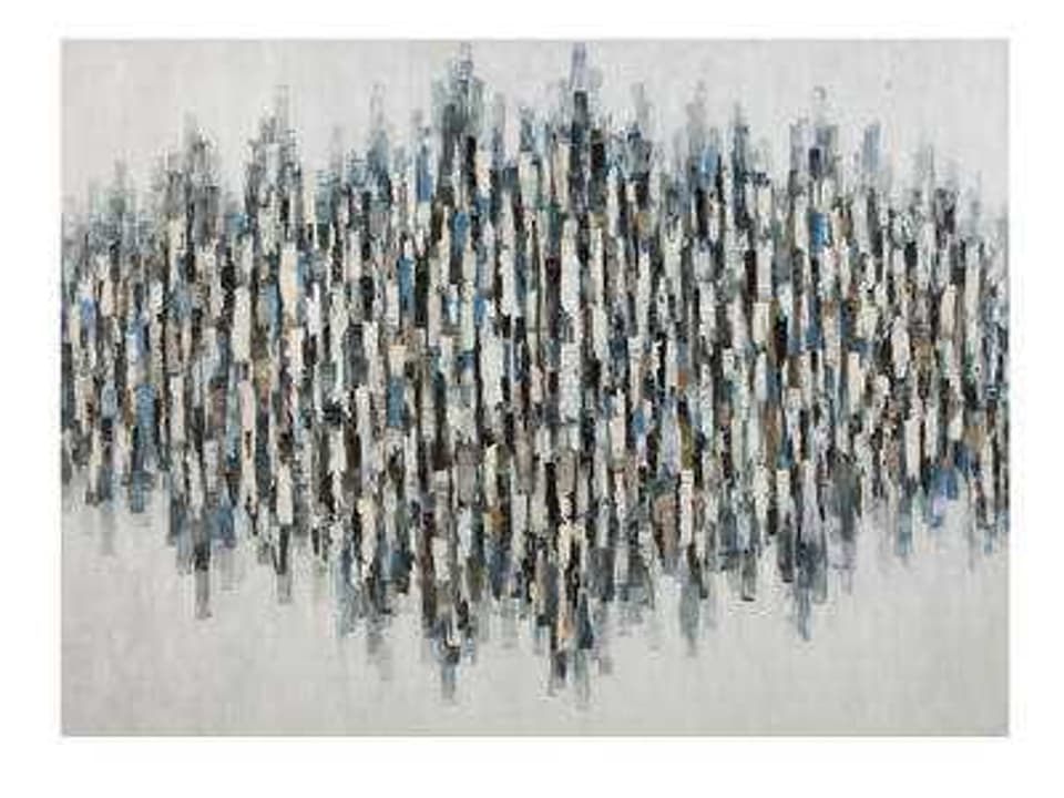 Blue Lines Abstract Wall Art Oil and Acrylic on Canvas