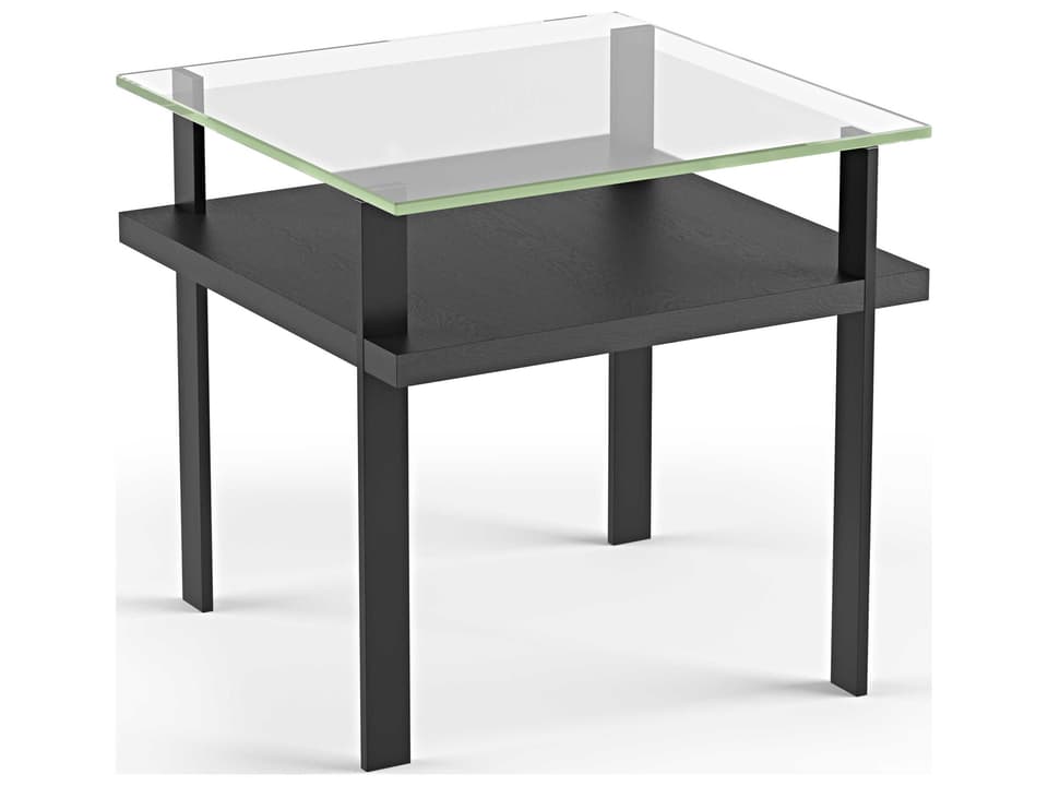 Terrace Charcoal Stained Ash Modern Glass End Table