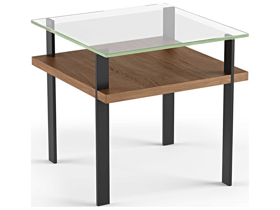 End Table Terrace Natural Walnut Modern Glass