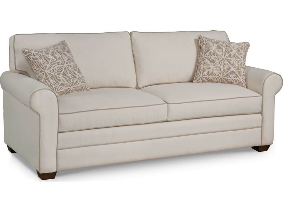 Bedford 3-Seat Upholstered Sofa with Rolled Arms and Tapered Legs