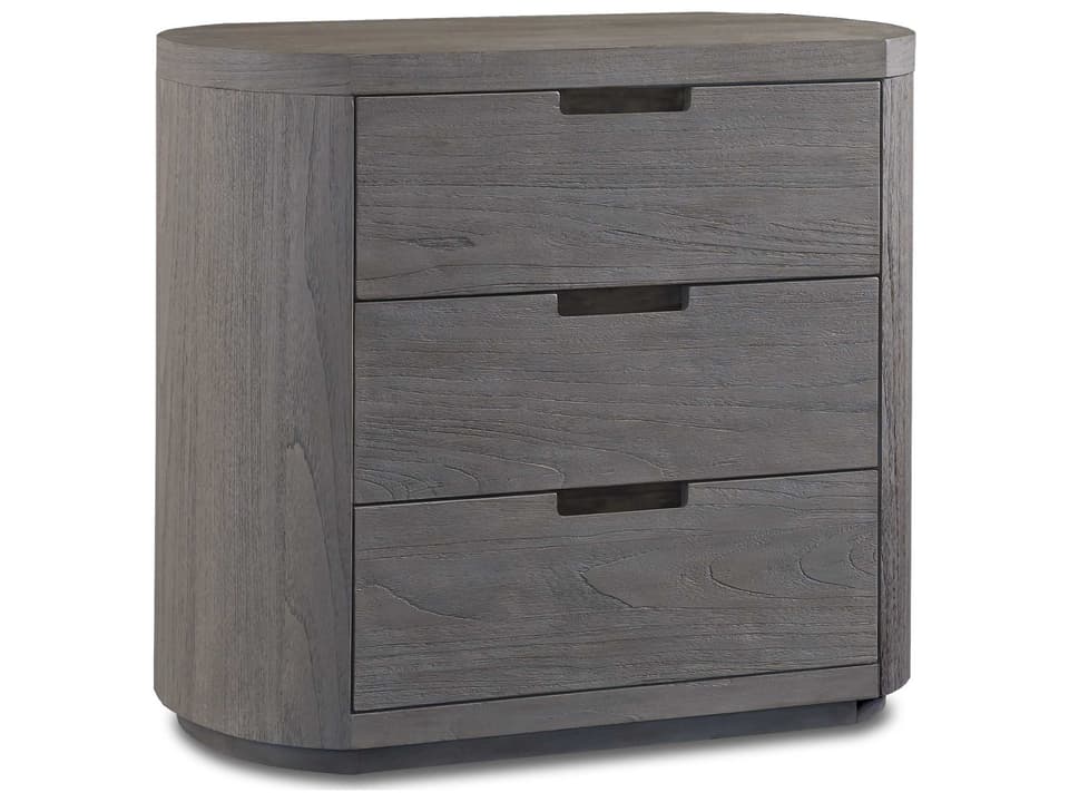 Palmer 3-Drawer Teak Wood Nightstand in Driftwood