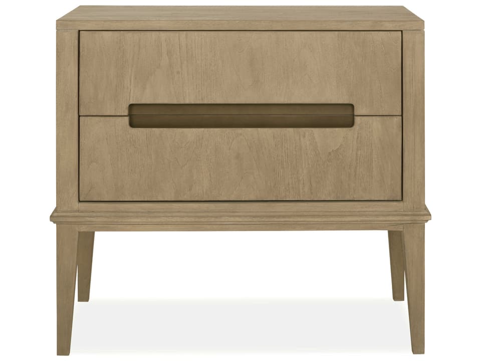 Palmer 2-Drawer Brown Teak Wood Nightstand