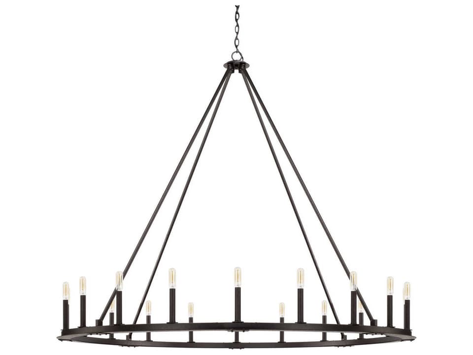 Pearson 20-Light Chandelier in Black Iron Finish