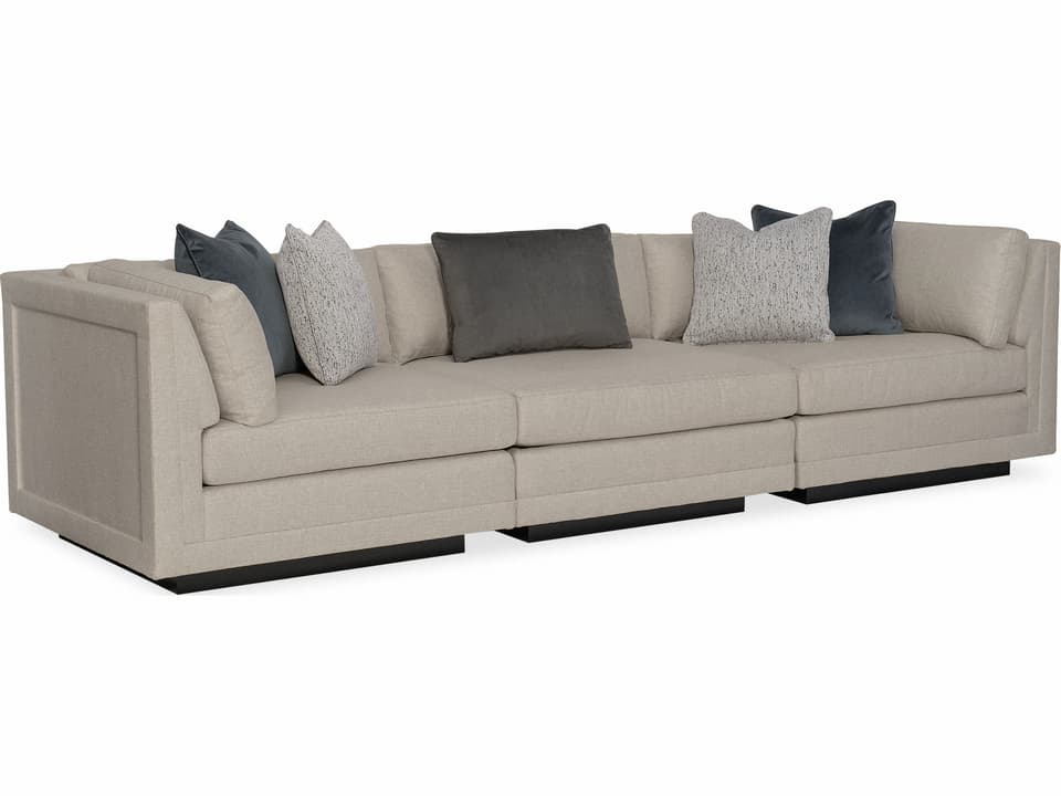 Fusion 3-Piece Modular Fabric Sectional Sofa in Beige