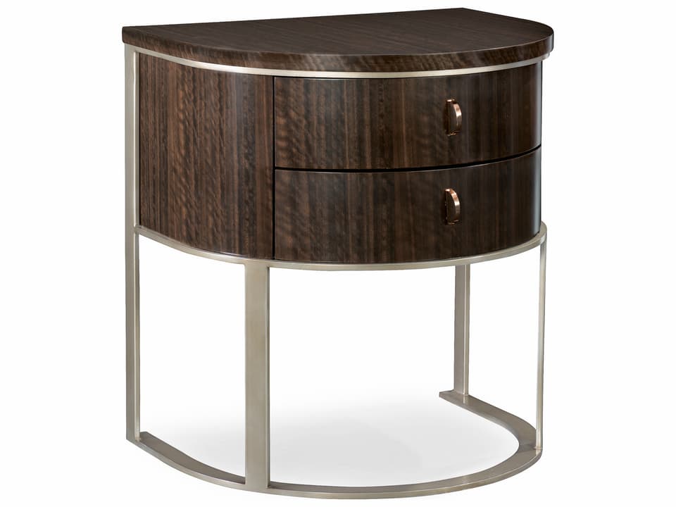 Moderne Nightstand Modern Streamline Fumed Eucalyptus Aged Bourbon