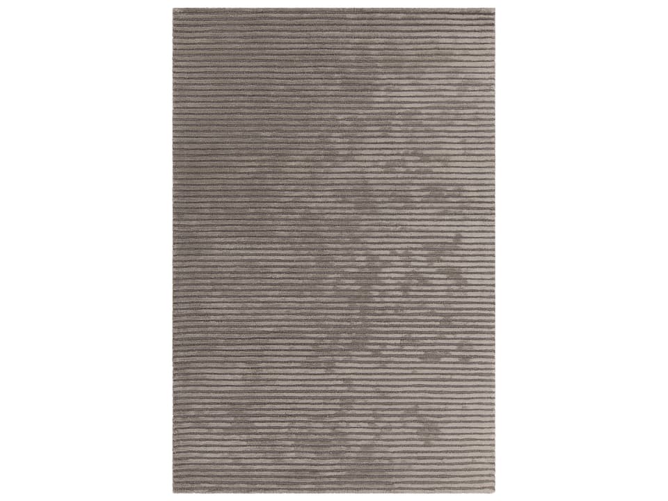 Angelo Hand-Tufted Wool Viscose Blend Area Rug in Taupe Solid and Stripes