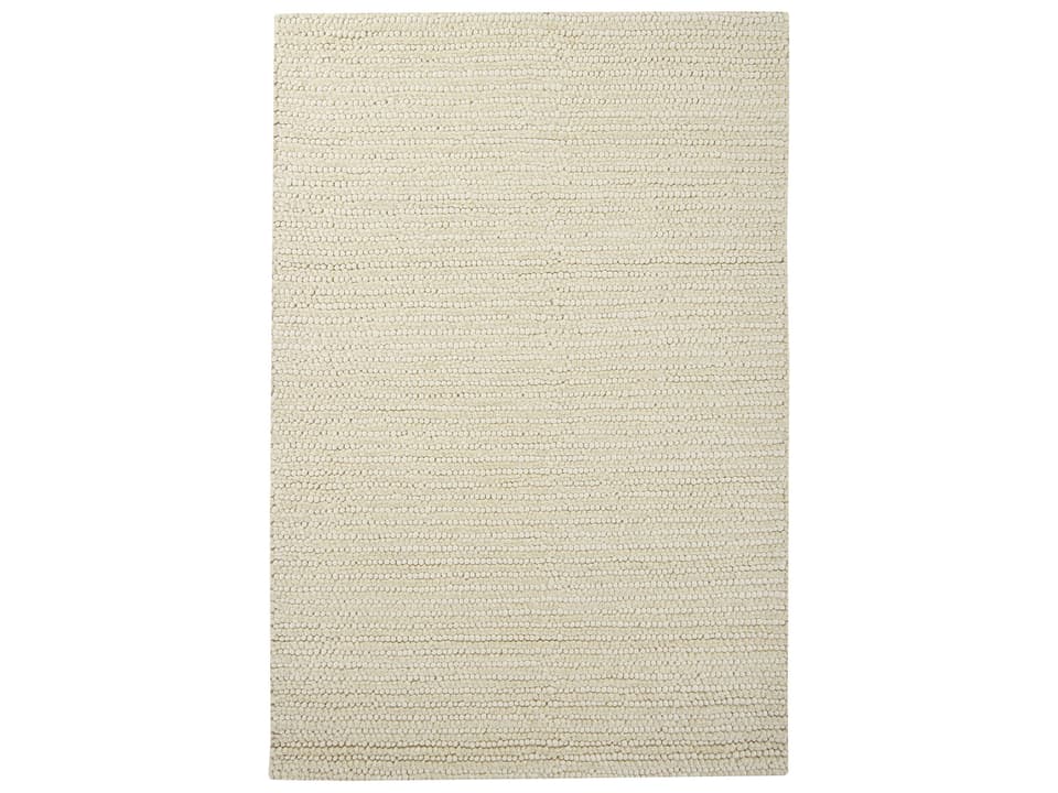 Anni Rectangle Hand Woven New Zealand Wool Area Rug in Ivory